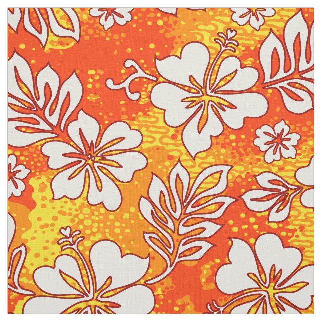 Pua Aloha hawaiansk hjärtformade hibiskus Tyg (Provkarta)