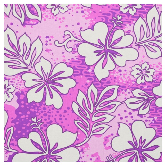 Pua Aloha Hawaiian Hjärtformade Hibiscus Tyg (Provkarta)