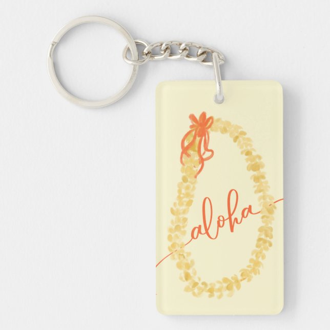 Puakenikeni Aloha vattenfärg Keychain (Framsidan)