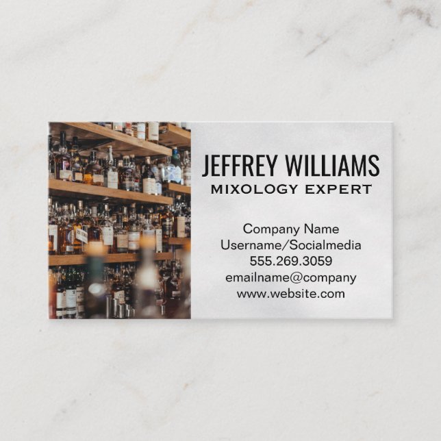 Pub | Alkohol Flaskor Visitkort (Framsida)