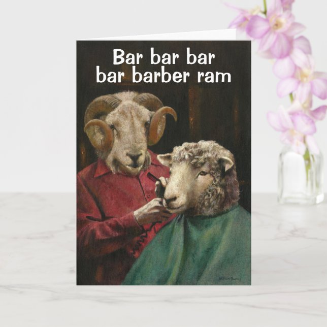 Pub Barber Ram Joke Hälsning Card Kort (Orkide)
