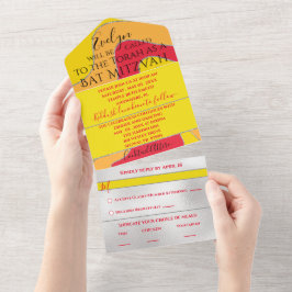 Pub Bat mitzvah alla i en inbjudan Glitter Wave