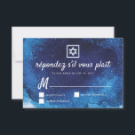 Pub Bat mitzvah Modern blått vattenfärg OSA Kort<br><div class="desc">Består av lekfullt skript och serif-typografi. Allt mot en bakgrund med blå vattenfärgsbakgrund. 
 
 Detta är designad av Select Party Supplies,  exklusiv för Zazzle.
 
 Finns här:http://www.zazzle.com/store/selectpartysupplies</div>