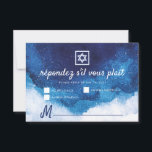Pub Bat mitzvah Modern blått vattenfärg OSA Kort<br><div class="desc">Består av lekfullt skript och serif-typografi. Allt mot en bakgrund med blå vattenfärgsbakgrund. 
 
 Detta är designad av Select Party Supplies,  exklusiv för Zazzle.
 
 Finns här:http://www.zazzle.com/store/selectpartysupplies</div>