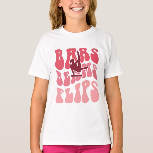Pub, Beams and Flips - Gymnastics T Shirt (Framsida)