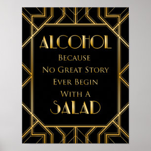 Pub Bord Bröllop   Gatsby Art Deco Poster