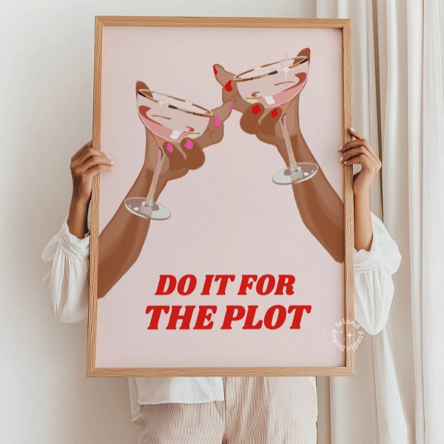 Pub Cart Decor, Cheers Print, Do It for Plot Poster (Bar Cart Decor, Cheers Print, Do it For The Plot Poster)