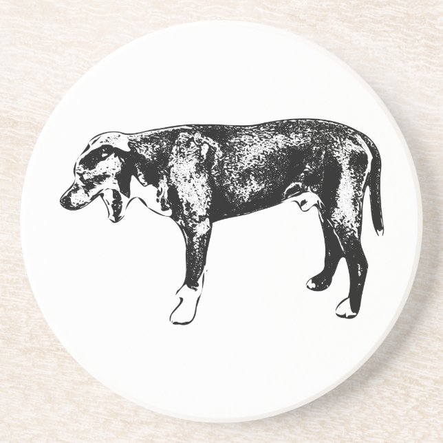 Pub Cart Yawn—Mini Hund Porträtt Underlägg (Framsidan)