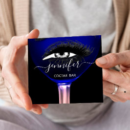 Pub Cocktail Rosa Navy Vin Pub Drink Glass Logotyp Fyrkantigt Visitkort