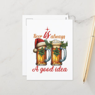 Pub - den vackra julparen Beer ord art Helg Vykort