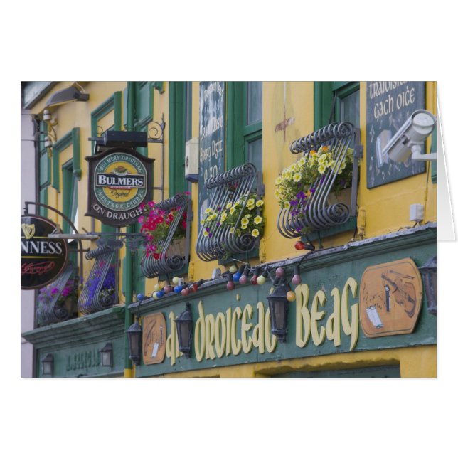 Pub, Dingle, Dinglehalvön, Kerry County, Hälsningskort (Framsidan Horizontal)