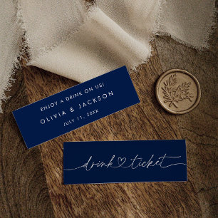 Pub Drink Biljett Bröllop Beverage Token Card O100