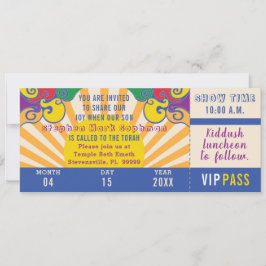 Pub eller Bat mitzvah Hippie Biljett Inbjudningar