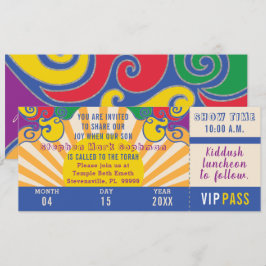 Pub eller Bat mitzvah Hippie Biljett Inbjudningar