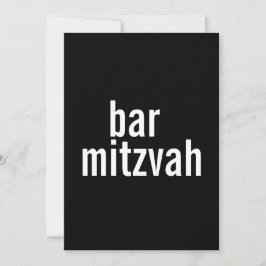 Pub eller Bat mitzvah meddelanden {Black} Inbjudningar