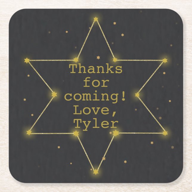 Pub eller Bat mitzvah rymdstjärnan David Underlägg Papper Kvadrat (Framsidan)