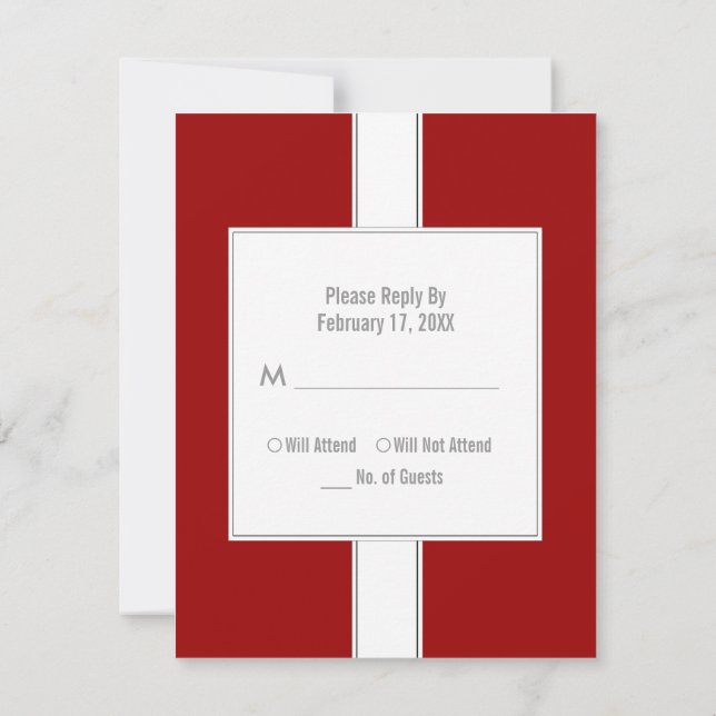 Pub eller Bat mitzvah svarskort {Red} OSA Kort (Baksida)