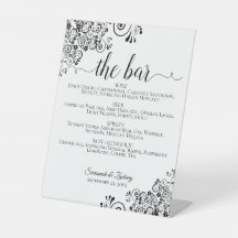 Pub - Enkel svart och vit dryck Menu Bröllop