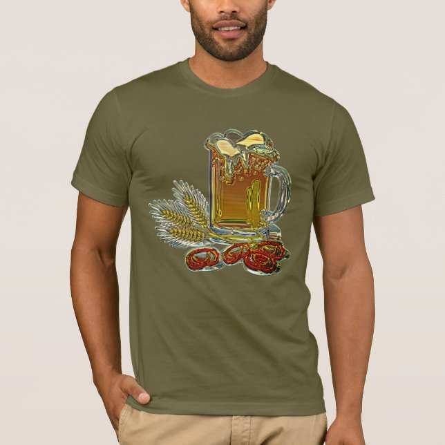 Pub fall från oktoberfest Ppub med ölpapp T Shirt (Framsida)