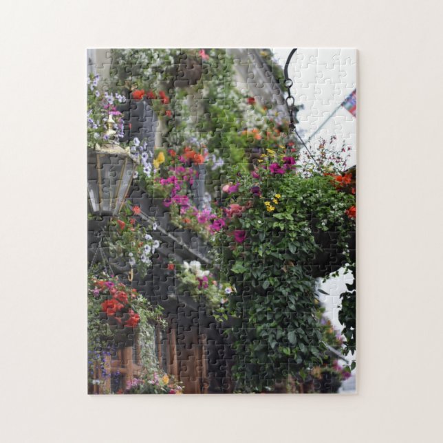 Pub Flowers Notting Backe London Förenade kungarik Pussel (Vertikal)