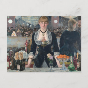 Pub Folies-Bergere Manet Impressionist Painting Vykort