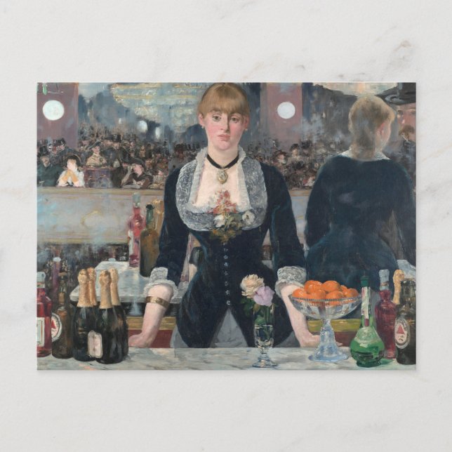 Pub Folies-Bergere Manet Impressionist Painting Vykort (Framsida)