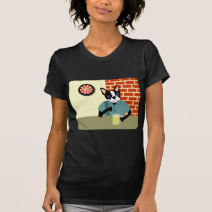 Pub för öl för Boston TerrierDartboard Tee Shirt