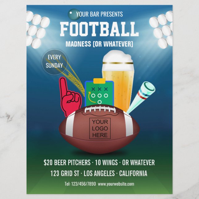 Pub-fotbolls-EM (Promo Menu) lägg till bild och lo Reklamblad (Framsidan)