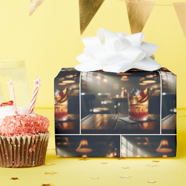 Pub Gamb Fashioned Cocktail Presentpapper (Födelsedagsfest)