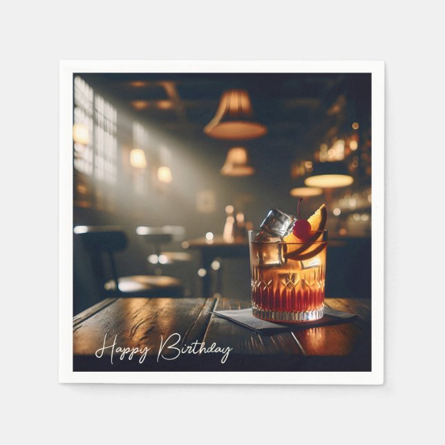 Pub Gamla, fashiated Drink for Birthday Pappersservett (Framsidan)