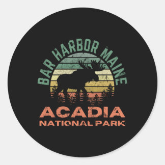 Pub Harbour Acadia nationalpark Maine Moose Hiking Runt Klistermärke