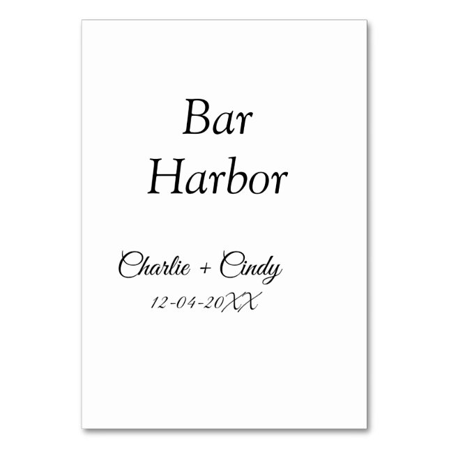 Pub Harbour bachelorette Party bridesmaid bröllop  Bordsnummer (Framsidan)