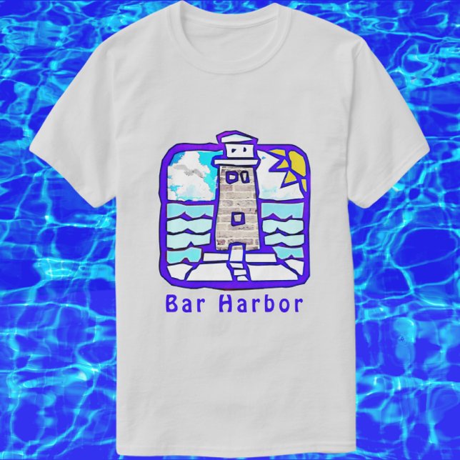 Pub Harbour Maine Lighthouse Ocean Vågar Shirt T Shirt (Skapare uppladdad)