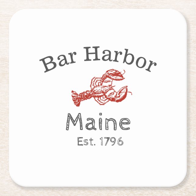 ’Pub Harbour’ Maine Lobster Underlägg Papper Kvadrat (Framsidan)
