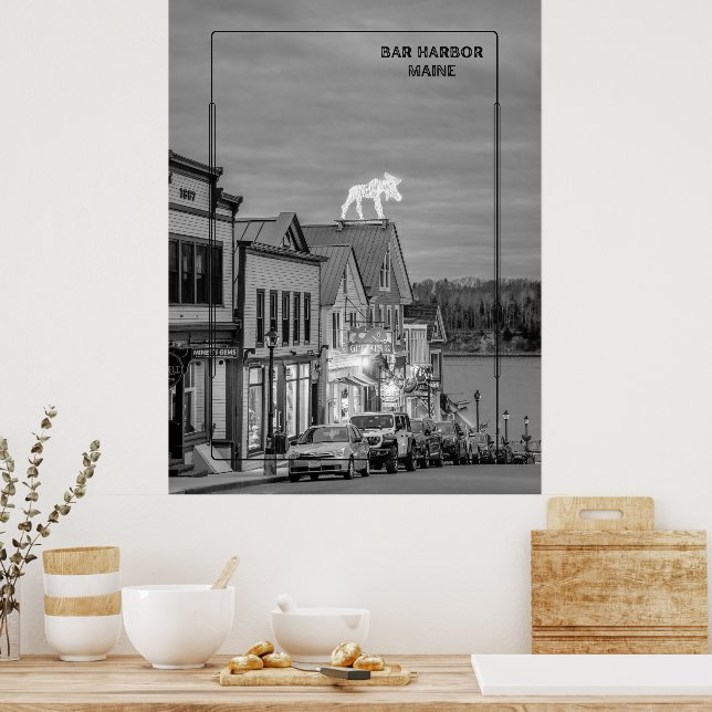 Pub Harbour, Maine Poster (Kök)