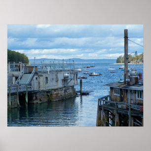 Pub Harbour Maine Poster