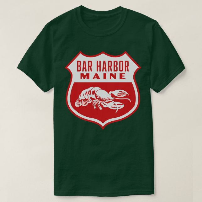 Pub Harbour Maine Retro Shield White T Shirt (Design framsida)