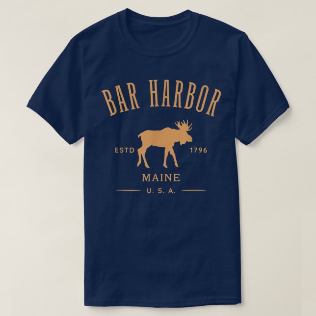 Pub Harbour Maine USA med moose Design Souvenir T Shirt (Design framsida)