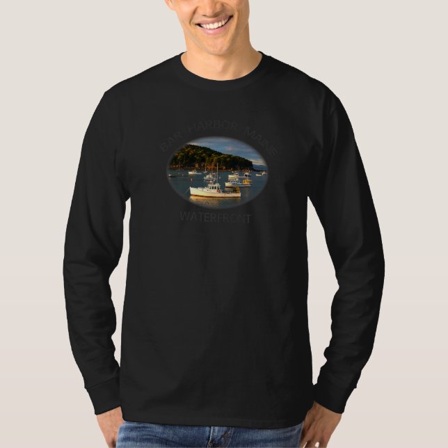 Pub Harbour Maine Waterfront Souvenir T Shirt (Framsida)