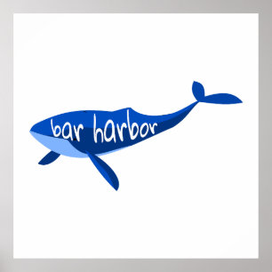 Pub Harbour Maine Whale Poster
