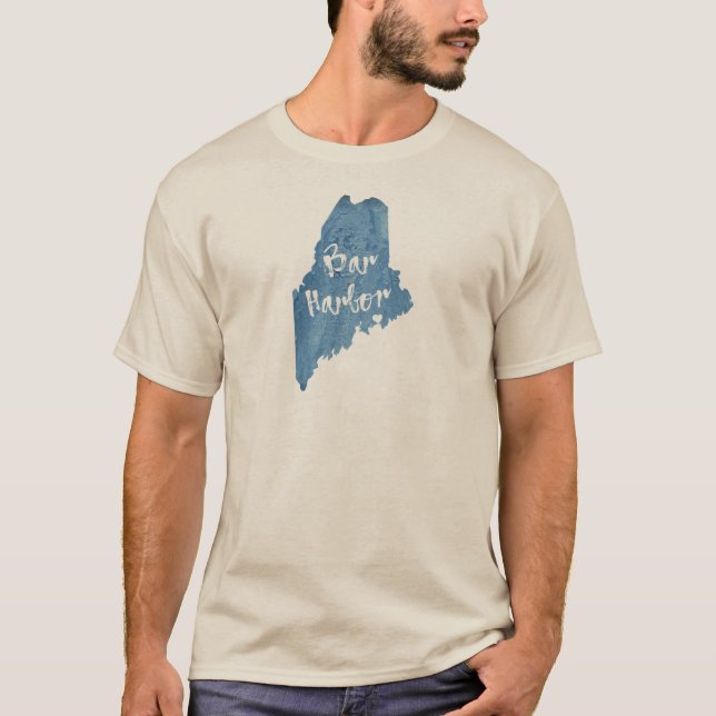 Pub Harbour Maine Wood Grain T Shirt (Framsida)