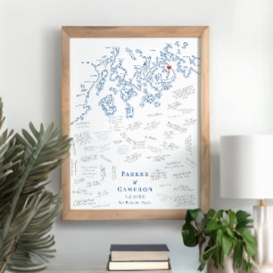 Pub Harbour ME Bröllop Elegant Guest Bok Poster