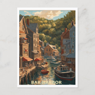 Pub Harbour ME Graphic Art Design Vykort