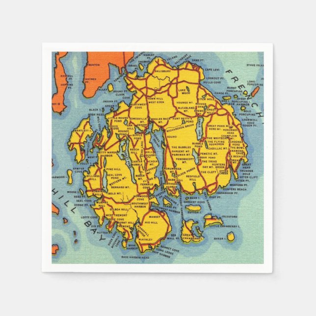 Pub Harbour - Mt Desert Island Pappersservett (Framsidan)