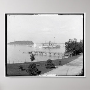 Pub Harbour View, Maine, Vintage C1901 Poster