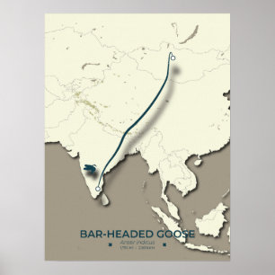Pub-ledd gäsmigrering Karta - minimalistisk Poster