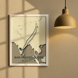 Pub-ledd gäsmigrering Karta - minimalistisk Poster