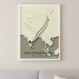 Pub-ledd gäsmigrering Karta - minimalistisk Poster