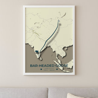 Pub-ledd gäsmigrering Karta - minimalistisk Poster