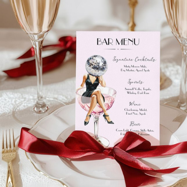 Pub Menu Disco Cocktail Girl (Bar Menu Disco Cocktail Girl )